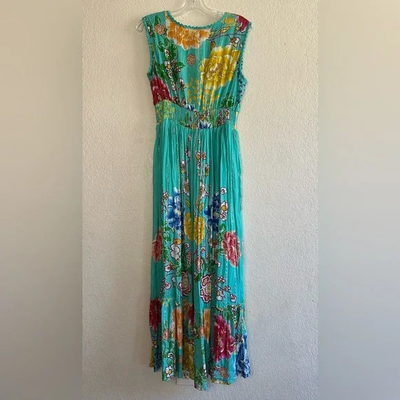 Anthropologie Me 2 Magic Floral Maxi Dress Tropical Resort-wearViscose M Summer - Picture 2 of 12